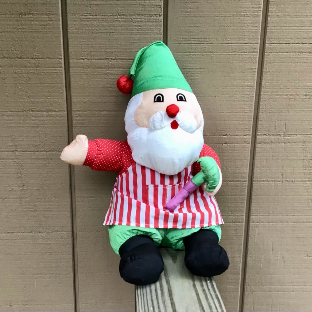 Puffy Christmas Elf International Silver Vintage Rare Parachute Material 16”